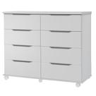 Cômoda Athenas 8 Gavetas com Rodízios Rud Rack Cor Branco