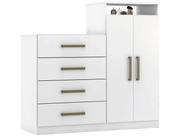 Cômoda áurea 2 Portas 4 Gavetas Branco - Demóbile