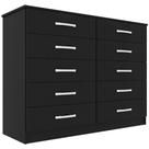 Cômoda Austin 10 Gavetas Evidência Móveis Cor Preto