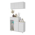 Cômoda/balcão Infantil Com Armário 3 Portas Multimóveis Mp4211 Branca Branco