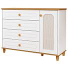 Cômoda Bebê Alfajor Retrô Permobili 04 gavetas 01 porta MDF -