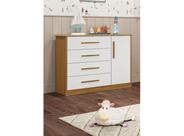 Cômoda Bebê Charlo Moveis Peroba MDF com 04 gavetas 01 porta