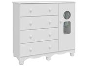 Cômoda Bebê Moveis Peroba Tedy 04 gavetas 01 porta MDF