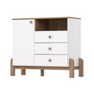 Cômoda Bebê Ternura c/ 1 Porta e 3 Gavetas Branco/Jequitiba - Henn Cômoda Bebê Ternura c/ 1 Porta e 3 Gavetas Branco/Jequitiba - Henn