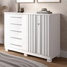 Comoda Bella 5 Gavetas 2 Portas Ripada com sapateira chave 100MDF Comoda Bella 5 Gavetas 2 Portas Ripada com sapateira chave 100MDF