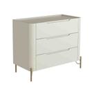 Cômoda Bend 3 Gavetas Luna-Dourado Incolar