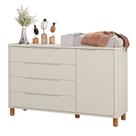Cômoda Boom 4 Gavetas e 1 Porta com Pés Nordic Mel - Areia Cômoda Boom 4 Gavetas e 1 Porta com Pés Nordic Mel - Areia