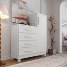 Comoda Branca Quarto Casal Sapateira Grande com 4 Gavetas Reforçadas Versátil Comoda Branca Quarto Casal Sapateira Grande com 4 Gavetas Reforçadas Versátil