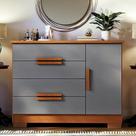 Cômoda Brescia 3 Gavetas com Porta MDF Moderna para Quarto 96cm Organizador Grande com Prateleira Interna Design Contemporâneo para Casal e Solteiro