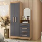 Cômoda Capri Multiuso 2 Portas 4 Gavetas com Espelho New Albatroz