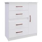 Cômoda Caribe Doripel 4 Gavetas 1 Porta Cor Branco