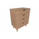 Cômoda Casal CM-8026 c/ 4 Gavetas Amêndoa - Tecno Mobili