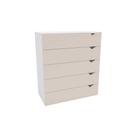 Cômoda Casal Porto c/ 5 Gavetas Branco/Creme - Politorno