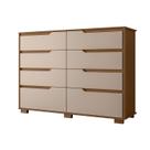 Comoda Casal Quarto Georgia 8 Gavetas Carvalho/Fendi - Moval