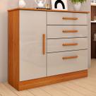 Cômoda Chicago 1 Porta 4 Gavetas Cinamomo/Off White - Tcil Móveis Cômoda Chicago 1 Porta 4 Gavetas Cinamomo/Off White - Tcil Móveis