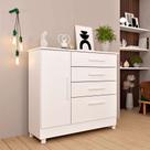 Cômoda Chicago 1 PT 4 GV 104 cm Neve