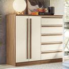 Cômoda Chicago Gold 2 Portas 5 Gavetas Jatoba/Areia - Pnr Móveis