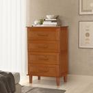 Cômoda Chicago Retrô Madeira Maciça 4 Gavetas 110 Atr - Castanho Cômoda Chicago Retrô Madeira Maciça 4 Gavetas 110 Atr - Castanho