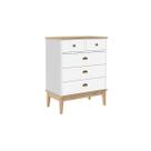 Cômoda Colonial com 5 Gavetas MDP Mel Branco Sala Quarto MB 1020 Movelbento
