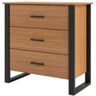 Cômoda com 03 Gavetas Wave Estilo Industrial D03 Freijó Preto Fosco - Lyam Decor