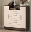 Comoda com 2 sapateiras e 5 gavetas ISABELE CHOCOLATE/OFF WHITE