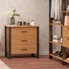 Cômoda com 3 Gavetas Industrial em 100% MDF Freijó Dalla Costa