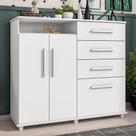 Cômoda com 4 Gavetas 2 Portas Nugel Branco