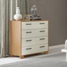 Cômoda com 4 Gavetas 90 Cm em 100% MDF Freijó Off White Dalla Costa