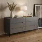 Cômoda com 6 Gavetas 178cm Pés em Metal 100% MDF