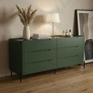 Cômoda com 6 Gavetas 178cm Pés em Metal 100% MDF