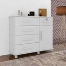 Cômoda com chave Ibiza Plus 1 Porta 5 Gavetas - Branca Lanza Cômoda com chave Ibiza Plus 1 Porta 5 Gavetas - Branca Lanza