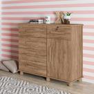 Cômoda com chave Ibiza Plus 1 Porta 5 Gavetas - Carvalho Lanza Cômoda com chave Ibiza Plus 1 Porta 5 Gavetas - Carvalho Lanza