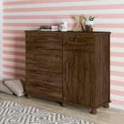 Cômoda com chave Ibiza Plus 1 Porta 5 Gavetas - Jacarandá Lanza Cômoda com chave Ibiza Plus 1 Porta 5 Gavetas - Jacarandá Lanza