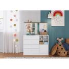 Cômoda com Espelho 4 Gavetas 1 Porta House Art in Móveis Branco