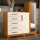 Cômoda com Espelho 5 Gavetas 2 Portas New Master Albatroz Cômoda com Espelho 5 Gavetas 2 Portas New Master Albatroz