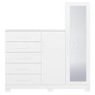 Cômoda com Espelho 5 Gavetas 2 Portas New Master Branco