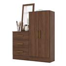 Cômoda com Espelho Liza 2 PT 3 GV Castanho