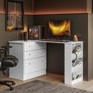 Cômoda com Mesa Giratoria Gamer Branco - Qmovi Cômoda com Mesa Giratoria Gamer Branco - Qmovi