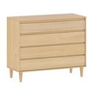 Cômoda com Palhinha Natural 4 gavetas Paglia Carvalho Malva