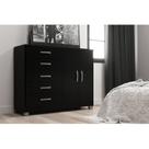 Cômoda com Pés 2 Portas 5 Gavetas 123cm