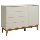 Cômoda com Porta Classic Elfe Areia Acetinado Amadeirado - Reller Cômoda com Porta Classic Elfe Areia Acetinado Amadeirado - Reller