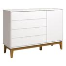 Cômoda Com Porta Classic Elfe Branco Acetinado Amadeirado - Reller