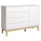 Cômoda Com Porta Classic Elfe Branco Acetinado Natural - Reller Cômoda Com Porta Classic Elfe Branco Acetinado Natural - Reller