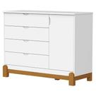 Comoda Com Porta Lótus Liso Branco Acetinado - Reller