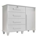 Cômoda com Sapateira 120cm 4 Gavetas Quarto Grécia RV Móveis Branco