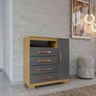 Cômoda com Sapateira Infantil TV Quarto 4 Gavetas 1 Porta
