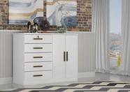 Cômoda Com Sapateira Space 5 Gavetas - Móveis Novo Horizonte Branco