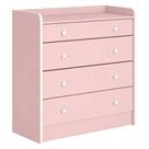 Cômoda com Trocador Doce Sonho 2523 4 Gavetas MDP Puxador Estrela Rosa Qmovi