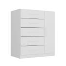 Cômoda Corais Quarto Com 5 Gavetas e 1 Porta 68cm