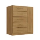 Cômoda Corais Quarto Com 5 Gavetas e 1 Porta 68cm
